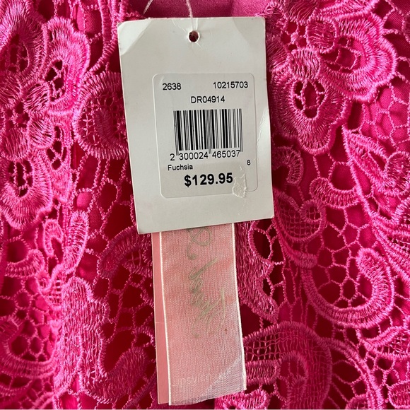 BNWT Lipsy London Pink Backless Lace Mini Dress Size 8 - Picture 4 of 6